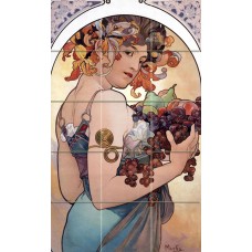 Art Nouveau Alphonse Mucha Girl Fruit Ceramic Mural Backsplash Bath Tile 2126   181158497329